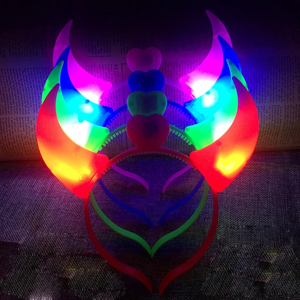 

Unicorn Headband Hair Clips For Girls LED Club Party Concert Light Up Bright Flash Glowing Hairband Flexible Diadema Unicornio