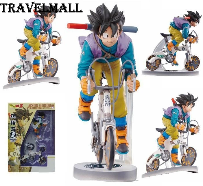 TraVelMall New in Box Anime Son Goku Gokou Bicycle Ver. 18cm PVC Action Figure Toy Doll for Dragon Ball DragonBall Z kids gift | Игрушки и