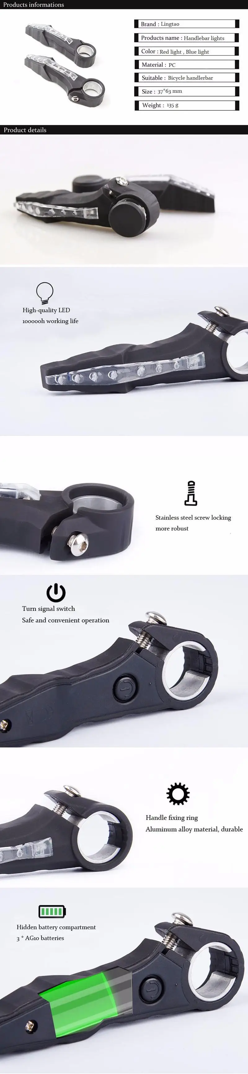 Top Weimostar Bicycle Handlebar Lamp Night Safety Warning Bicycle Front Light Turn Signal Cycling LED Light Bicycle Accessories 10