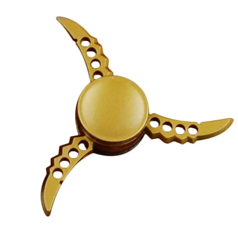 

Tri Metal Figet Spinner Relief Stress Kids Bearing Torqbar Toy Aluminum Alloy Crescent Shovel Knife Hand Finger Spinner Gold