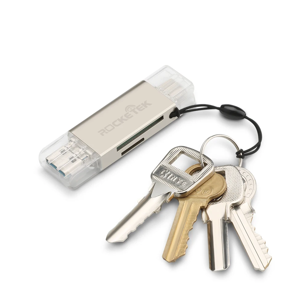 Rocketek usb 2 0 Алюминиевый кардридер для карт памяти OTG type c адаптер micro SD/TF microsd ридеры