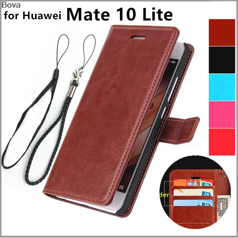 

card holder cover case for Huawei Ascend Mate 10 Lite 5.9" leather phone case wallet flip cover Quality Holster