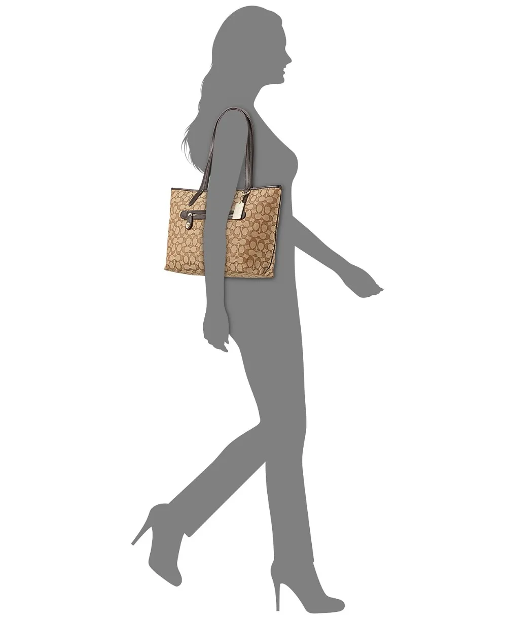 Coach Taylor Сумка-тоут из фирменного жаккарда(пляжное дерево/золото) роскошные сумки для женщин сумки дизайнер от Coach