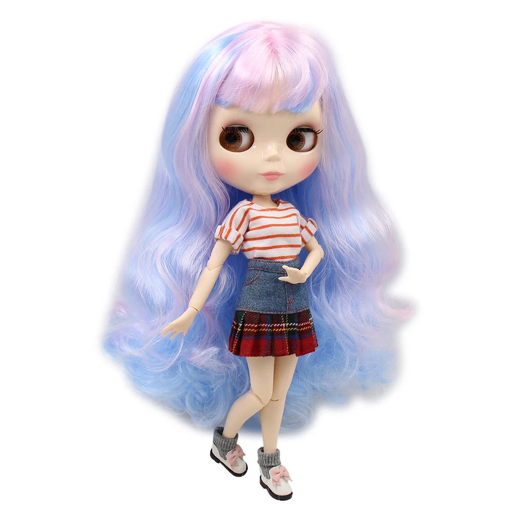 Ледяная кукла DBS Blyth 1/6 bjd розовый микс синий волос белая кожа сустав тела