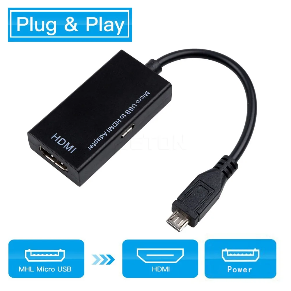 5 булавки Micro USB к HDMI Женский Кабель-адаптер 1080 P HD для MHL устройства Адаптеры HDTV для samsung Galaxy HUAWEI