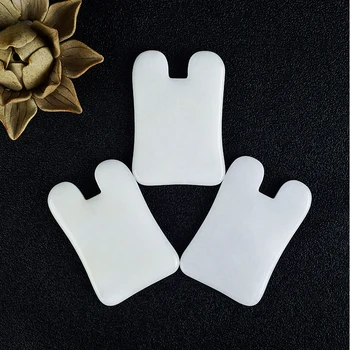

Face Massage gua sha Scraper Natural White Jade Acupressure Tools Foot Back Head Massager spa Therapy Stone Point Health Care