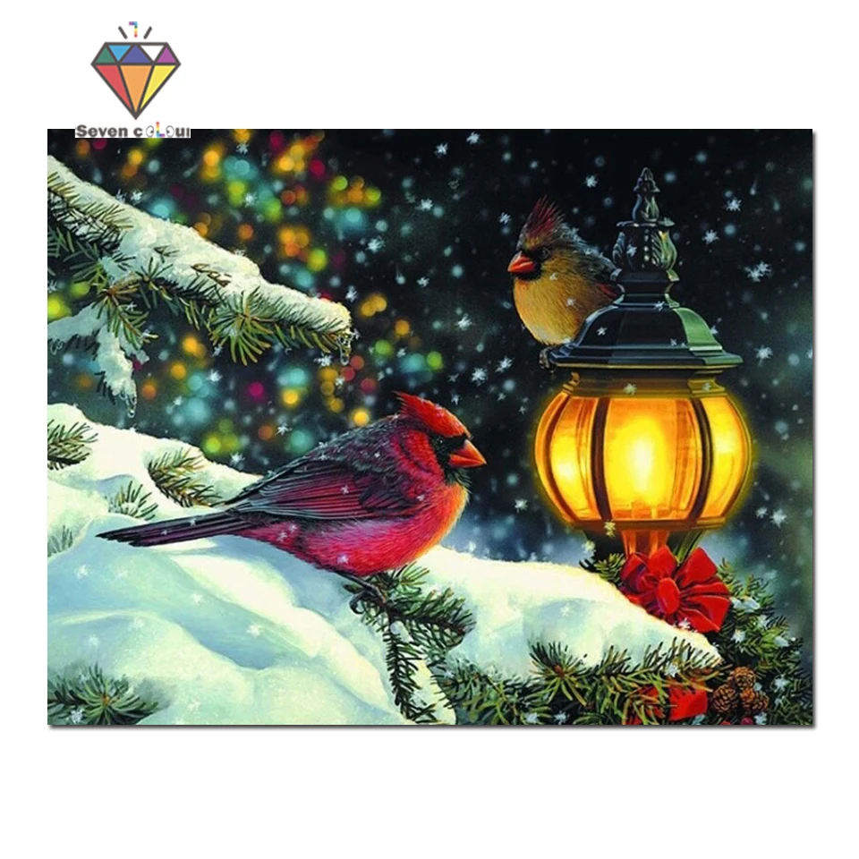 5D DIY Diamond Painting &quotBird On Christmas Tree&quot Icon Full Embroidery Cross Stitch Rhinestone Mosaic Gift | Дом и сад