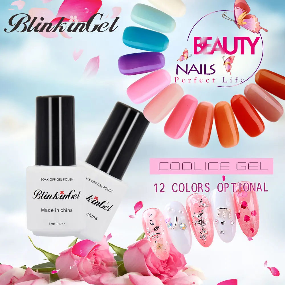 BlinkinGel Ice Varnish Art Long Lasting Nail Gel Lacquer Acrylics Vernis UV Enamels for Semi Permanant | Красота и здоровье