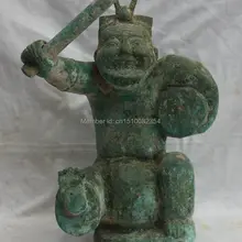 Архаический Китай Династия Китайский бронзовый музыкант человек beat a drum Цифры Статуя