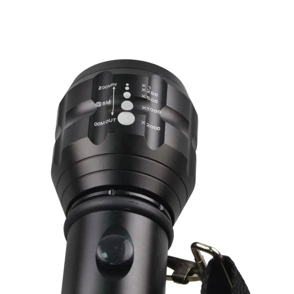 TopCom военный сверхмощный большой флэш-светильник фонарь светодиодный светильник Q5 алюминиевый зум черный матовый корпус без компаса 18650 или 3D