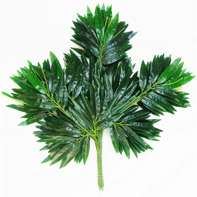 67 см искусственные бамбуковые листья пластиковые ветви салонные украшения фотографические Зеленые украшения палевый стебель