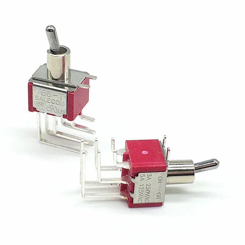 1Pc Red T80-R 3Pin 2Position ON-ON Locking Mini Paddle Toggle Switch 3A/250VAC 