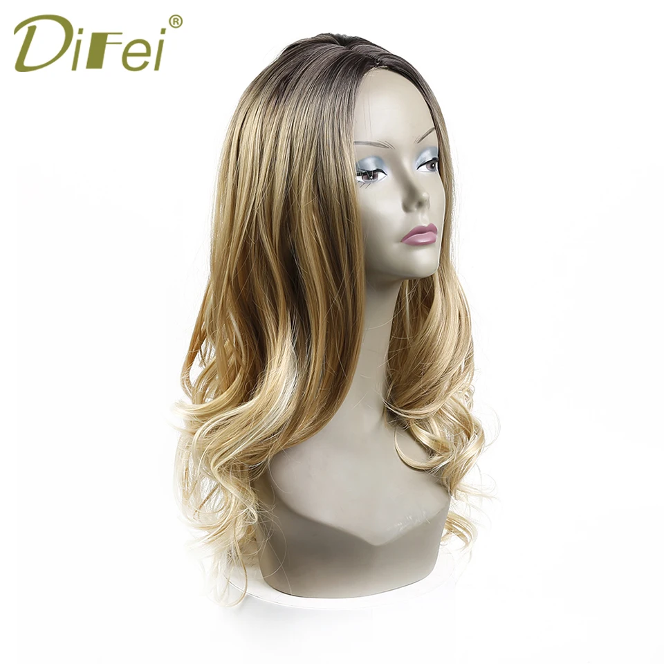 Длинные волнистые 2" термостойкие синтетические волосы костюм косплей парик Омбре парики для женщин черный коричневый DIFEI