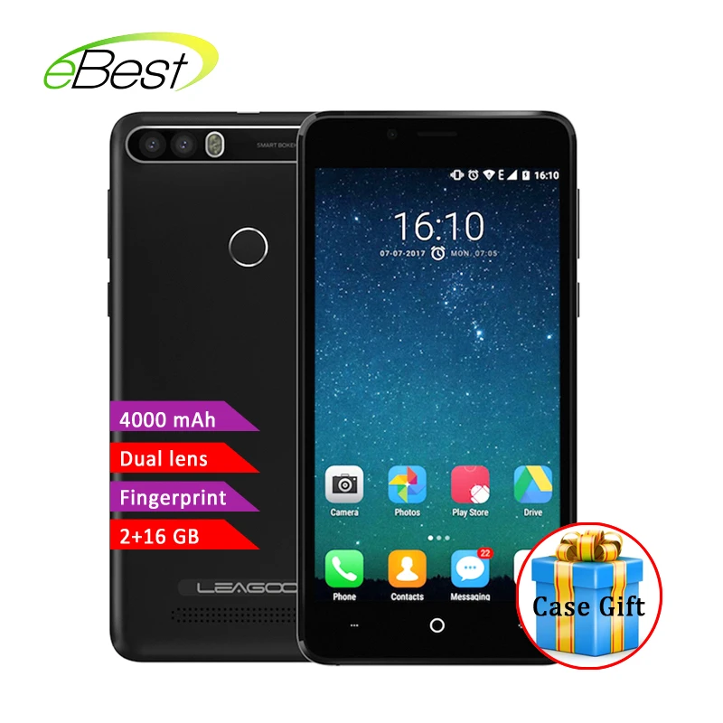 

Leagoo kiicaa power smartphone Dual Camera MT6580A Quad Core Android 7.0 4000mAh 5.0 Inch 2GB RAM 16GB Fingerprint mobile phone