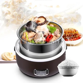 

Electric 2L Portable Lunch Mini Rice Cooker Steamer 3 Layer Stainless Steel