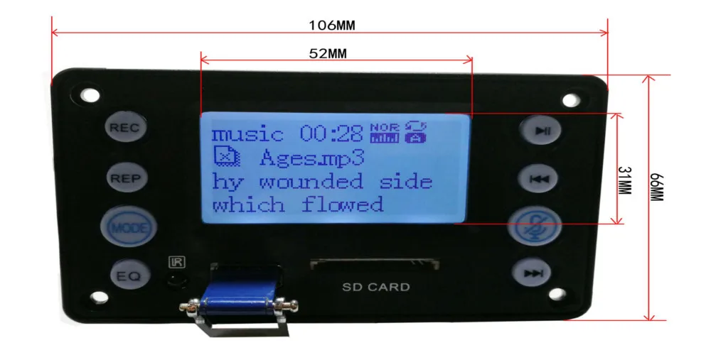 LEORY DC 5 В двухканальный bluetooth 4,2 аудио MP3 WAV WMA декодер плата USB/SD карта модуль DAC поддержка 32G карта памяти новинка