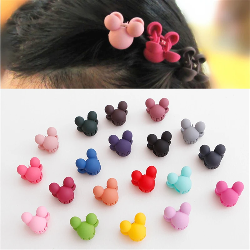 

10pcs mini Minnie Mouse Ears Hair Clip Mickey Mouse Ears Hairpins Hairband Colorful Elastic Hair Rope Candy Hair Accessories