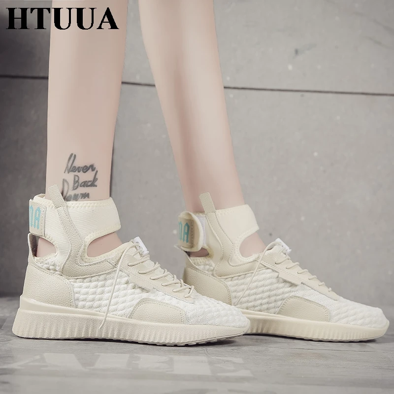 

HTUUA Rihanna Style Women Casual Shoes 2018 Spring Autumn Fashion Sneakers Female Breathable Cloth Lace-up Flats Shoes SX1429