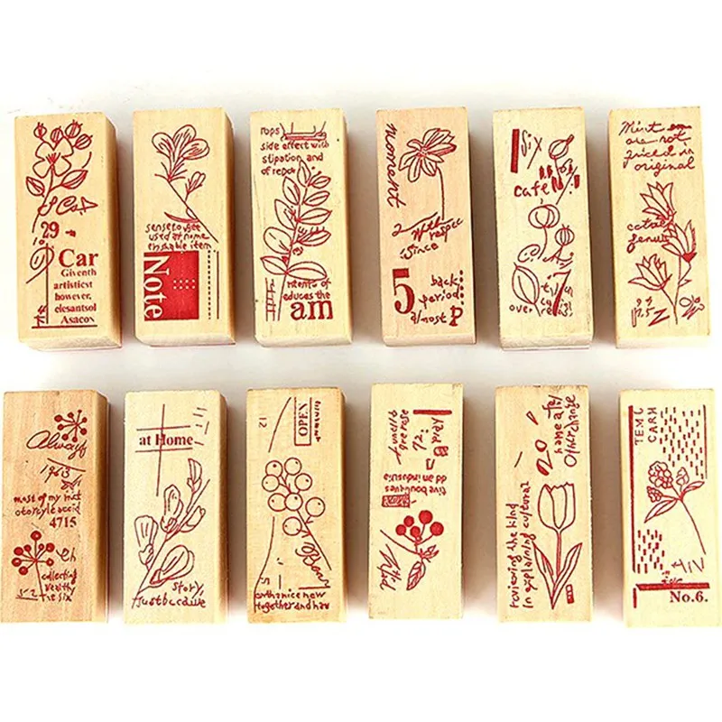 vintage strip wooden rubber stamp Kids DIY Handmade Scrapbook Photo