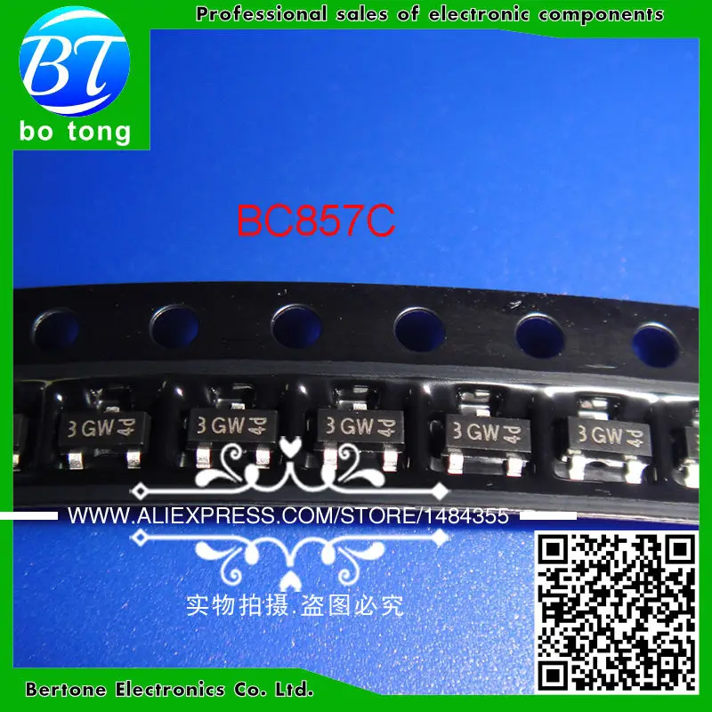 Free shipping 50pcs BC857C SOT 23 Original PNP transistor SOT23 BC857