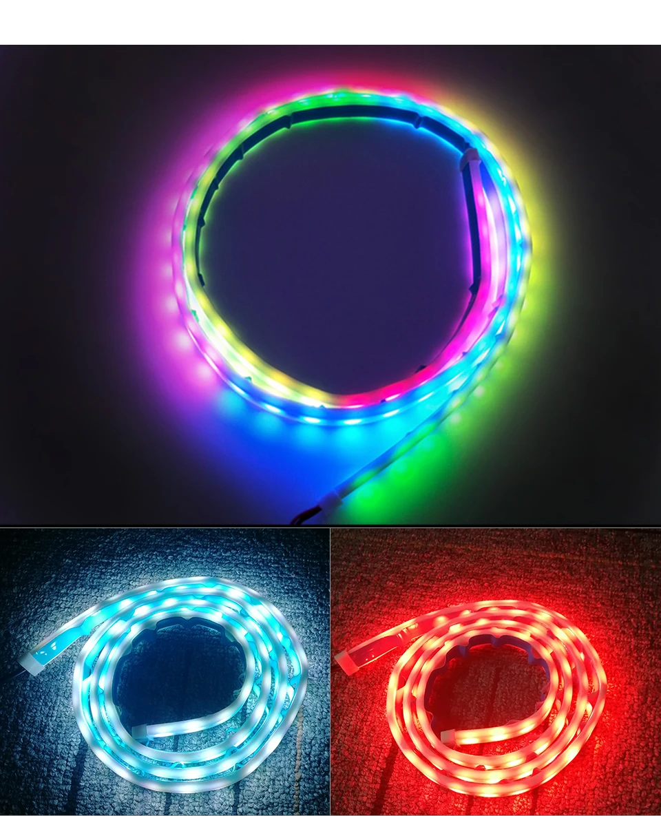 LED 12V Car Trunk Rear Tail Light Tailgate RGB Strip Lighting Dynamic Streamer Brake Turn Signal Reverse Lamp Leds Warning Light (5)