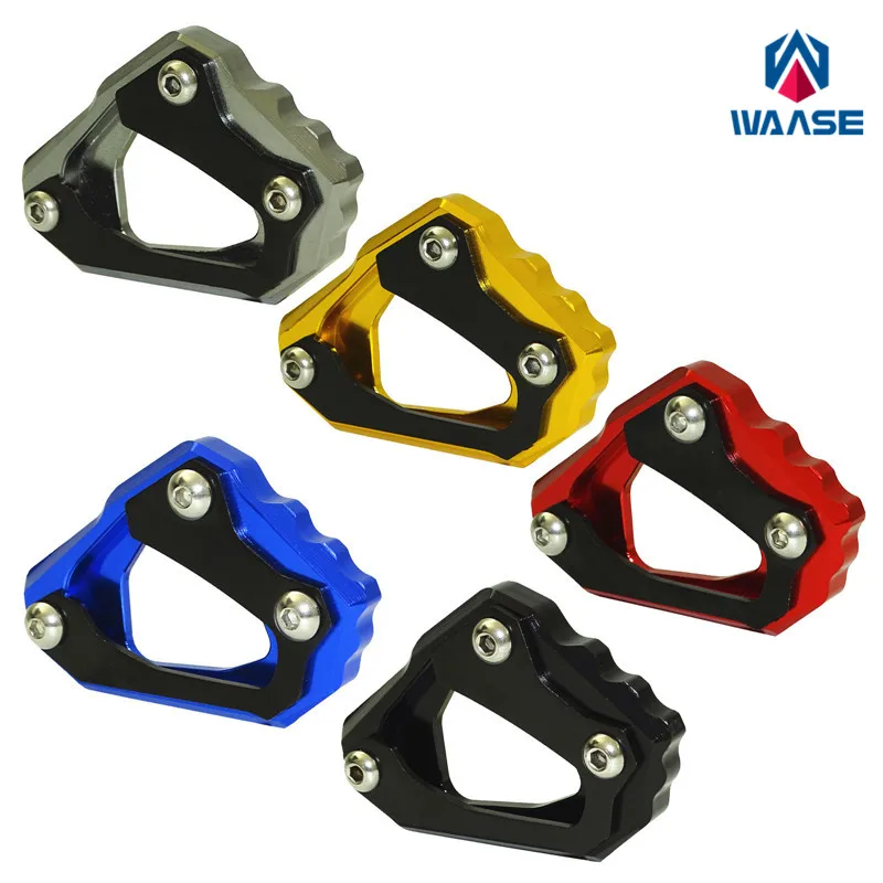 

waase Motorcycle Kickstand Foot Side Stand Extension Pad Support Plate For Yamaha YZF R1 R1M R1S 2015 2016 2017 2018