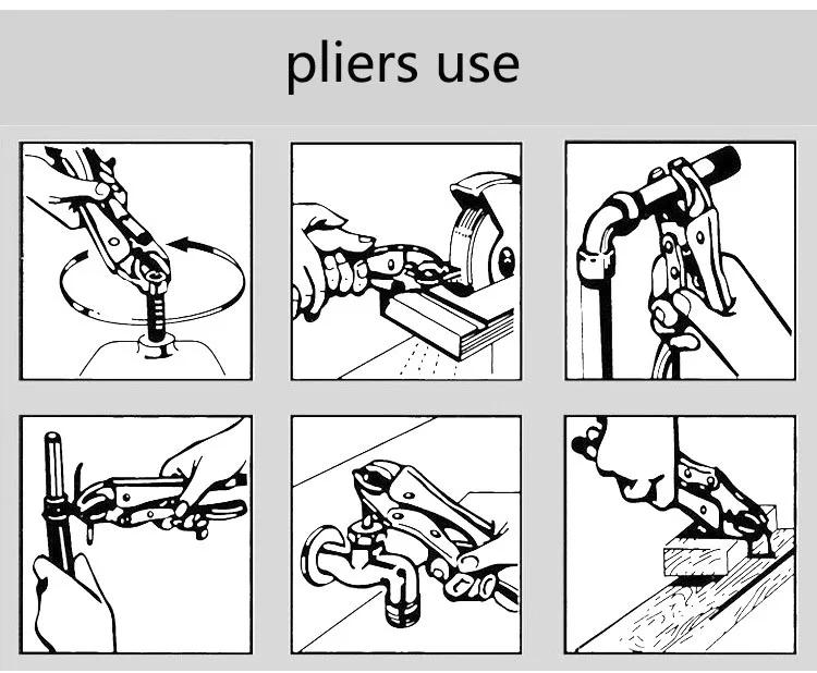 7 Inch 10 Inch Pliers Locking Pliers Adjustable Plier Set Clamp Locking Mole Vice Grips for Welder Long Nose Plier Welding Tools