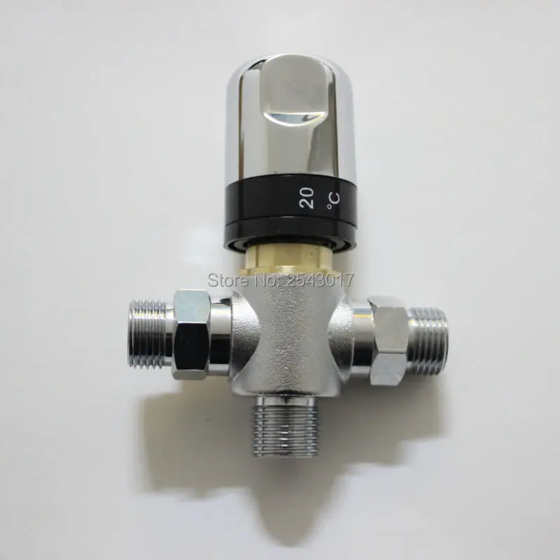 Опт и розница медь термостатический смесительный клапан из латуни контроль температуры смешивания воды G1/2' трубы термостат клапан ZR988