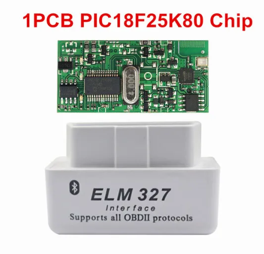 Лучший двойной PCB Супер Мини ELM327 Bluetooth V1.5 PIC18F25K80 Android IOS PC WIFI ELM 327 1,5 25K80 OBD2 автомобильный Disgnostic сканер - Цвет: 1pcb elm327 white