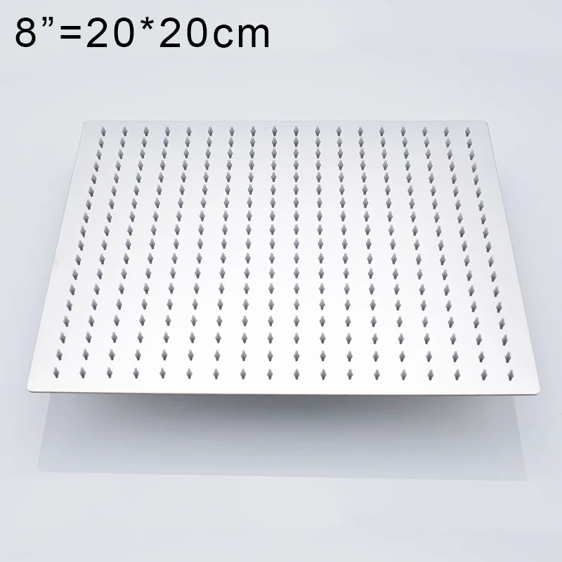 Многоразмерная насадка для душа из нержавеющей стали, ультратонкий смеситель для душа для ванной комнаты, насадка для душа, смеситель для душа - Цвет: 8 inch Square