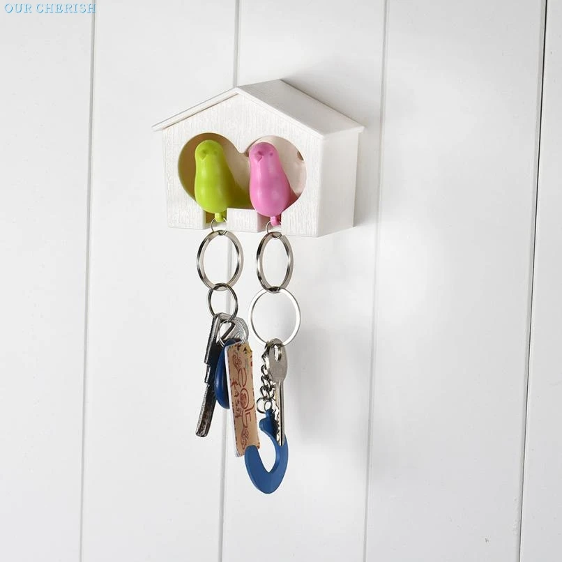 

Couple Sparrow House Whistle Key chain Keyfob Bird Keyring Family Key Holder Wonderful2.22