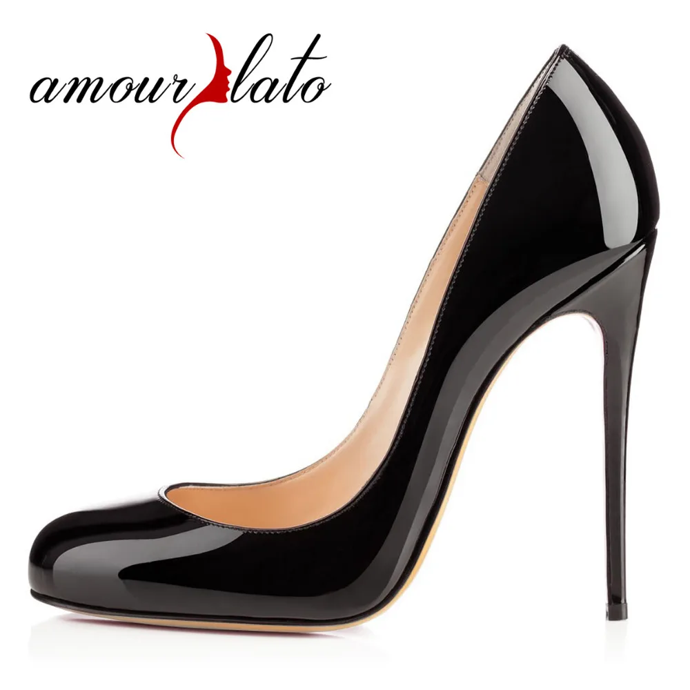 Amourplato font b Womens b font Ladies Handmade Fashion 120MM Sky High Heel Pumps Party Round