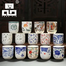 Tangpin büyük kapasiteli mavi-ve-beyaz seramik çay bardağı kahve bardak porselen çin kung fu çay fincanı drinkware
