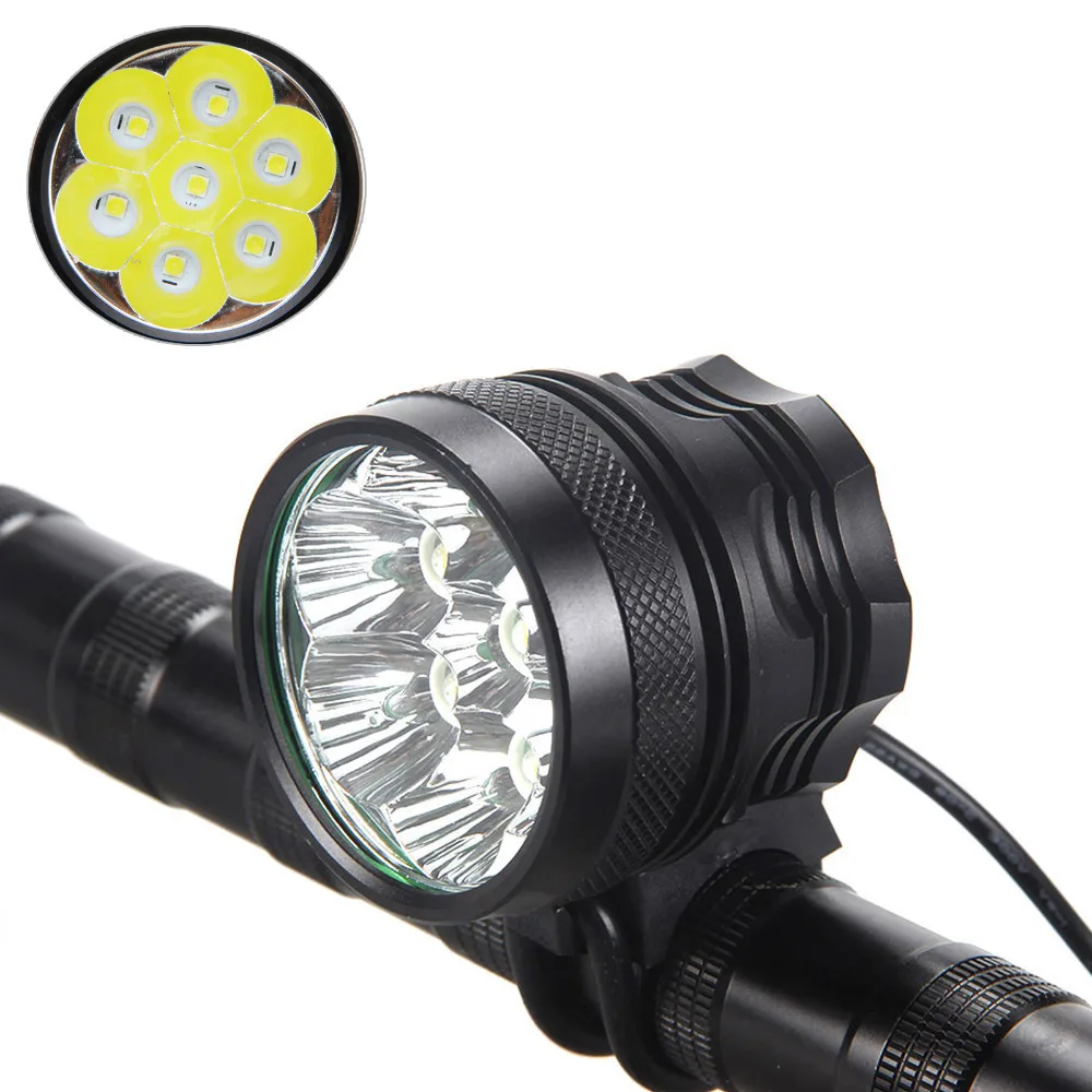 

Aluminum Cycling Light High/Low/ Flashing Modes Bike Lamp 10000LM 7x XML R8 MTB Mountain Bicycle Headlamp Only Lamp No Battery