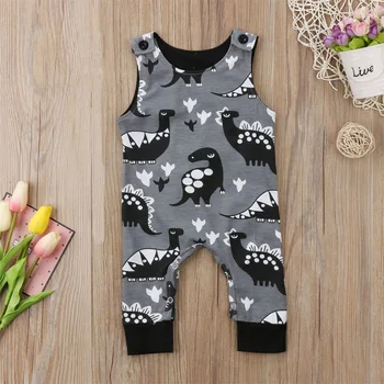 

Baby Boys Romper cotton Jumpsuit baby Clothing autumn Winter Newborn Animal Cartoon dinosaur Baby Body Suit sleeveless Clothes