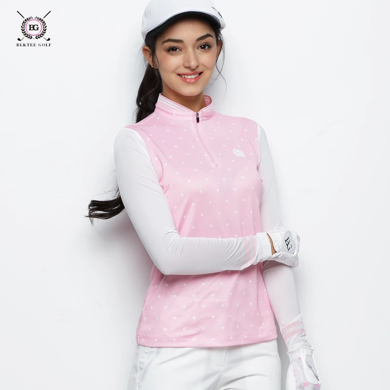 

2018 BG New Women Printing Sunscreen Golf Polo Shirt Summer Long Sleeved Quick Dry T- shirt Ladies Sports Clothes