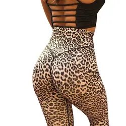 Пикантные для женщин Высокая талия брюки для девочек Push Up летние мотобрюки Femme тренировки Леггинсы Leopard леггинсы с принтом