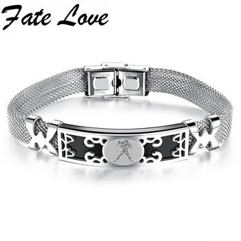 

Fate Love Classic Personality 316L Stainless Steel Twelve Zodiac Constellations Bracelets Bangle Women Men Birthday Gift FL828