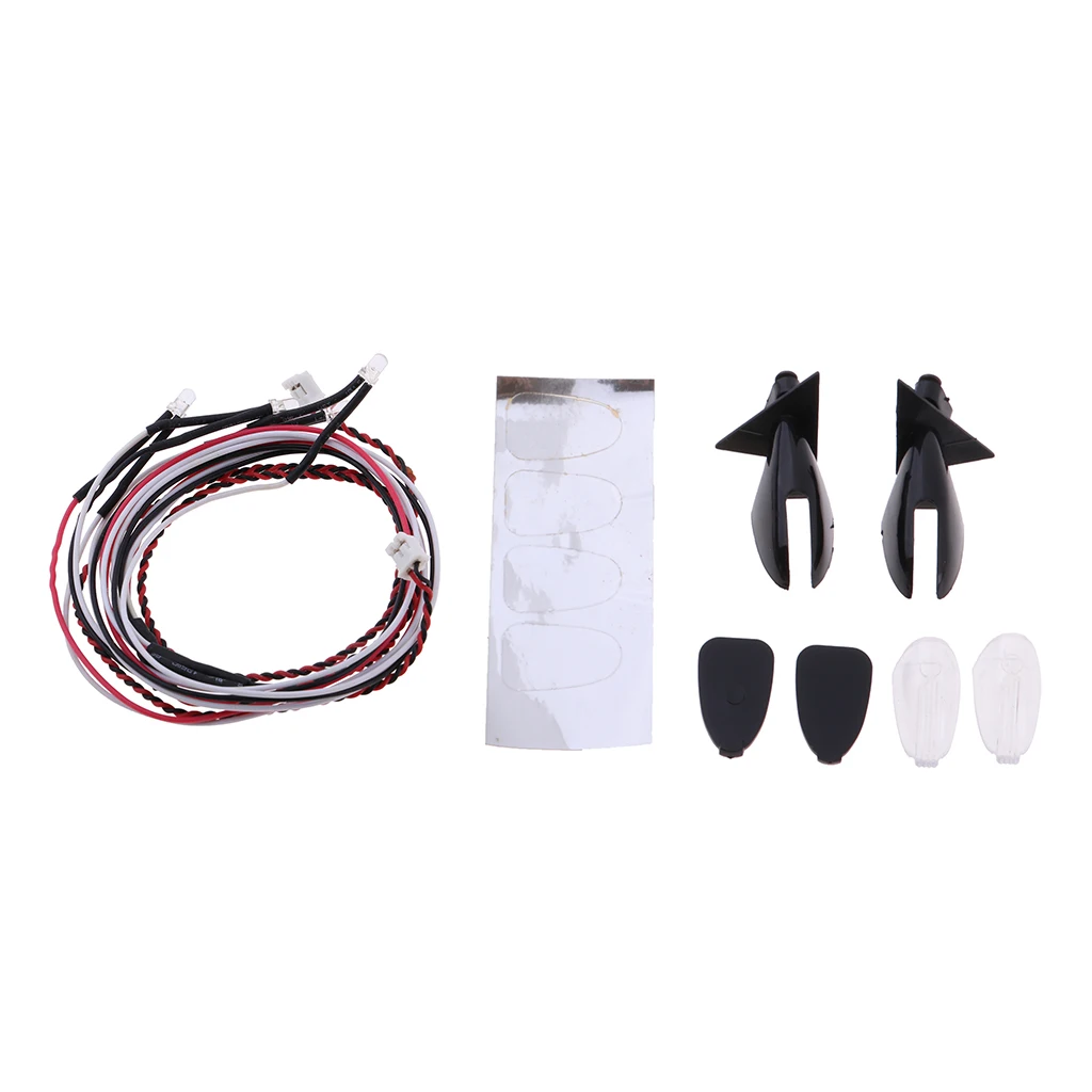 4 Leds Yellow Turn Light Lamps with Rearview Mirror for 1:10 Remote Control Vehicle Models