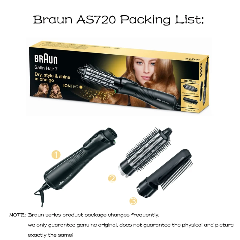 Braun Air Styler 3 в 1 атласные волосы 7 AS 720 щипцы для завивки выпрямители Уход Инструменты для укладки аксессуары бигуди Фен расчески