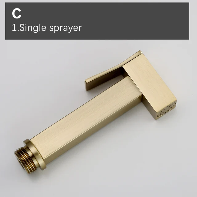 Hand Held Bidet Sprayer Brass Douche Kit Toilet Shattaf Sprayer Square