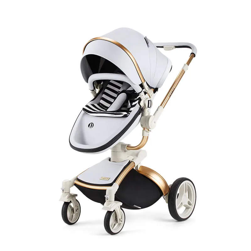 

Germany Dearest 2 in 1 Luxury Stroller High Landscape Baby Pram 360 Degree Rotating Can Sit Reclining Wheel Pu Material Shock