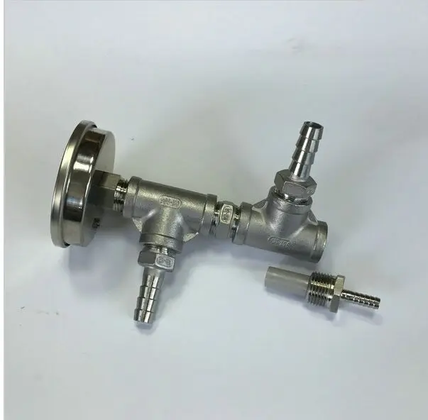 

Stainless in-line Oxygenation Assembly, Kegging Homebrew, 2.0 Micron Oxygenation Stone, 1.2"MPT X 1/2"Barb Fittings