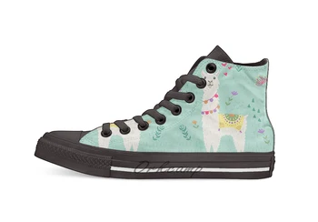 

Festive Llama High Top Canvas Shoes Flat Casual Custom Unisex Sneaker Drop Shipping
