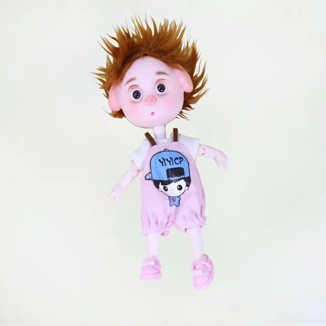 1/12 BJD blyth кукла 26 шарнирное тело Милая свинка ob11 кукла с одеждой Обувь Детский подарок 15 см мини кукла имя от DODO - Цвет: pink suit