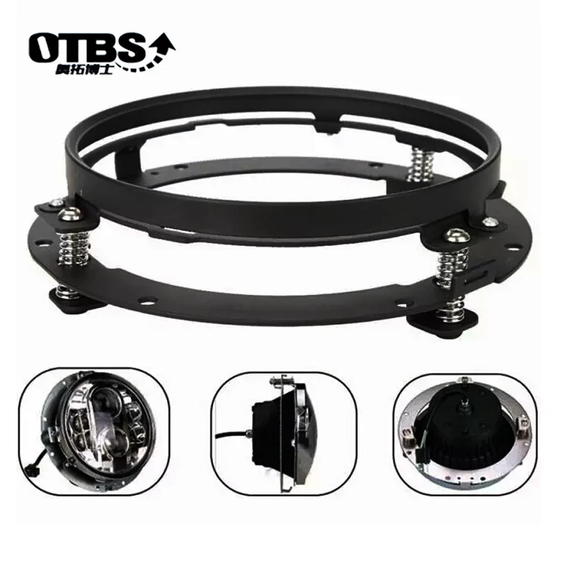 

OTBS 7 Inch Round LED Headlight Mounting Bracket Ring For Jeep Wrangler JK Land rover defender for Harley Motorcycle 7" Bracket
