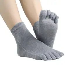 1 пара модные летние хлопковые мужские носки с пятью раздельными пальцами Нескользящие дышащие эластичные носки