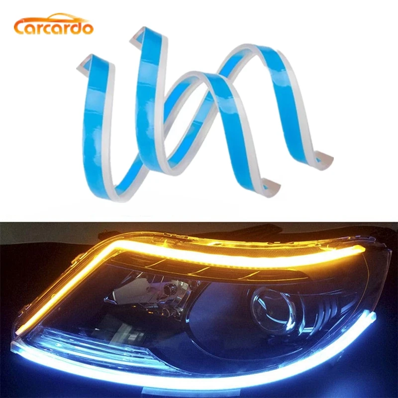 

Carcardo Ultrathin Car DRL LED Strip Daytime Running Light Car Turn Signal Guide Strip DRL Strip Light Headlight Assembly