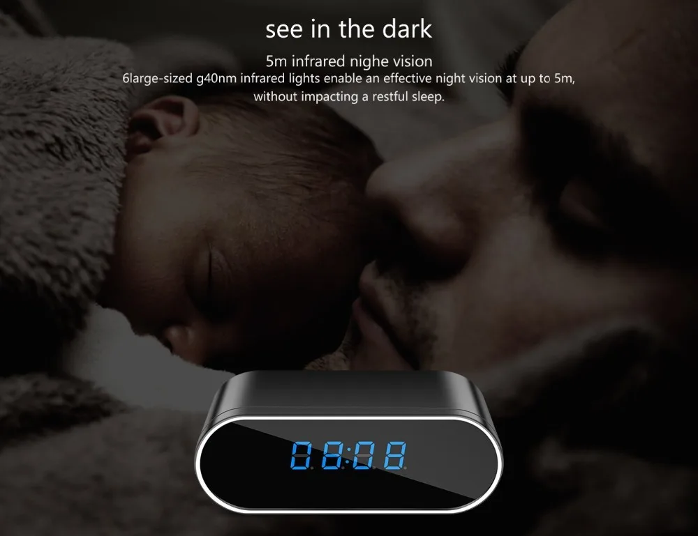 Уличные WiFi настольные часы мини-камера часы 1080P HD видеокамера будильник ночное видение датчик движения цифровой пульт дистанционного управления монитор микро камера