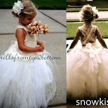 Haute кутюр крест-накрест прозрачные кружева пушистые бальные платья белый/слоновая кость пачка цветок девушка платье первого причастия